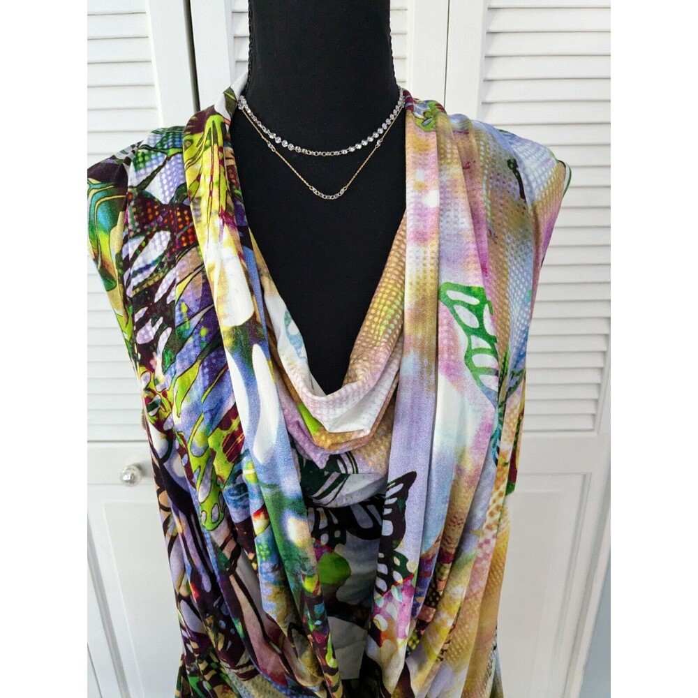 Sao Paulo Dress Women's Sz 12 Bodycon Art Mini Tunic Colorful Y2K Butterfly - Picture 2 of 12